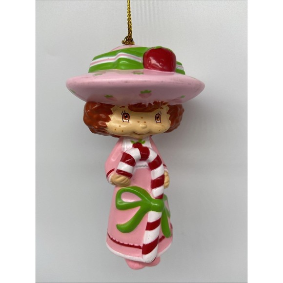 TCFC Other - Strawberry Shortcake Candy Cane Christmas Ornament Pink Dress Hat 2004 TCFC
